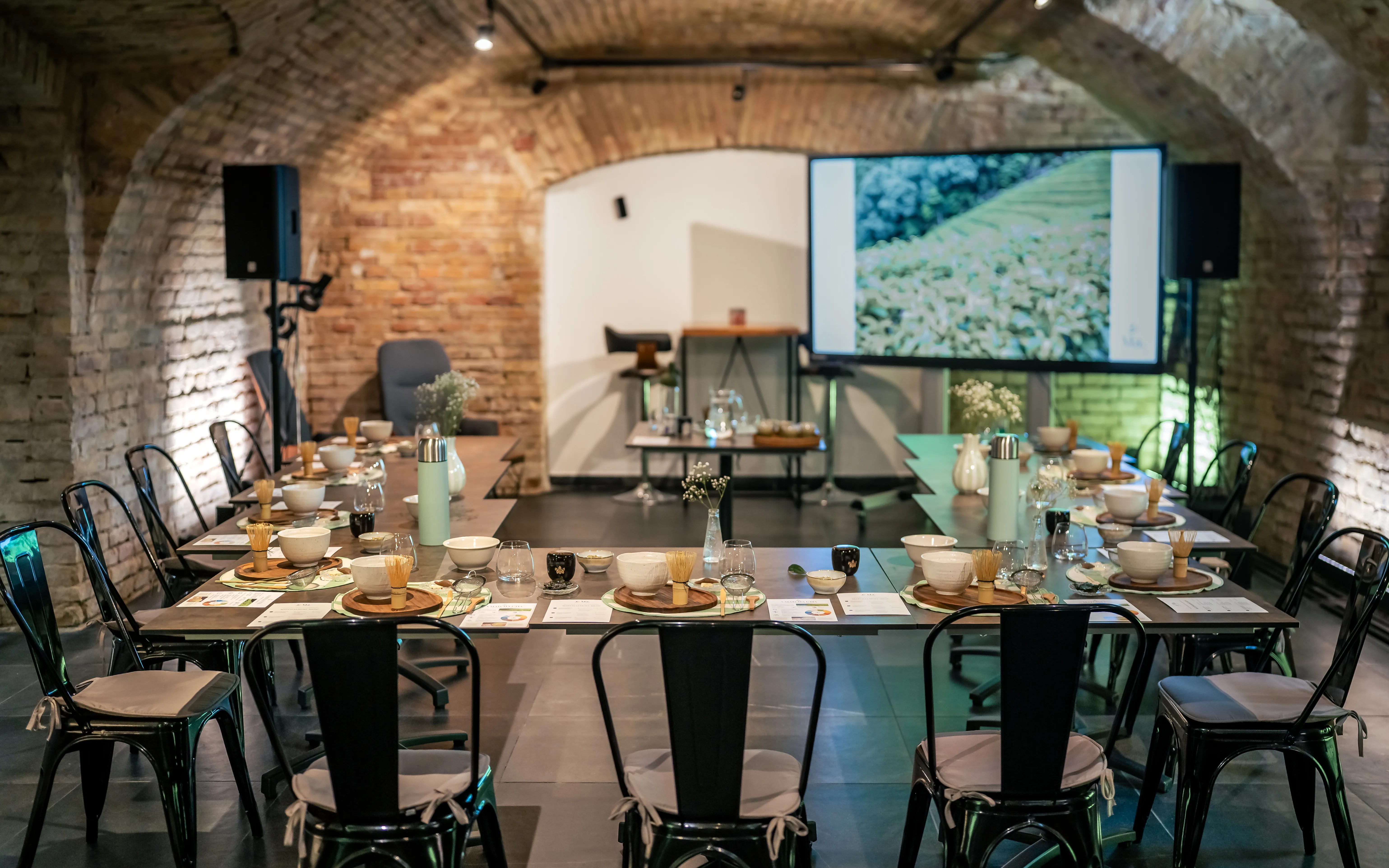 The Equora Spaces vaulted cellar set for the Matcha&More workshop